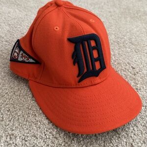 New Era 59FIFTY Cooperstown Collection Detroit Tigers Orange Cap Size 7 1/8